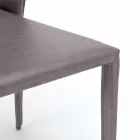 Silla de estar moderna cubierta en imitación de cuero, Accadia, 4 piezas viadurini