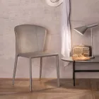 Silla de estar moderna cubierta en imitación de cuero, Accadia, 4 piezas viadurini