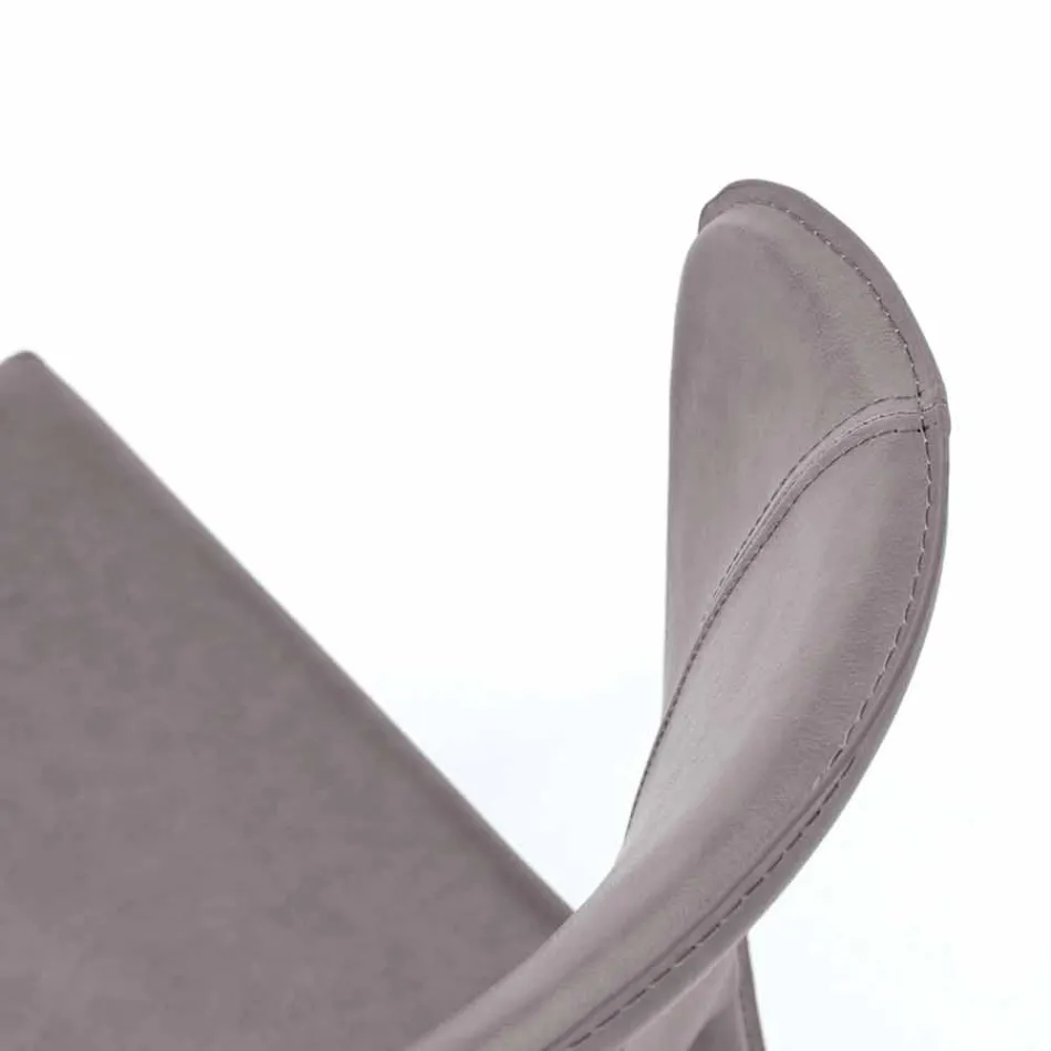 Silla de estar moderna cubierta en imitación de cuero, Accadia, 4 piezas viadurini