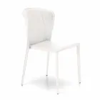 Silla de estar moderna cubierta en imitación de cuero, Accadia, 4 piezas viadurini