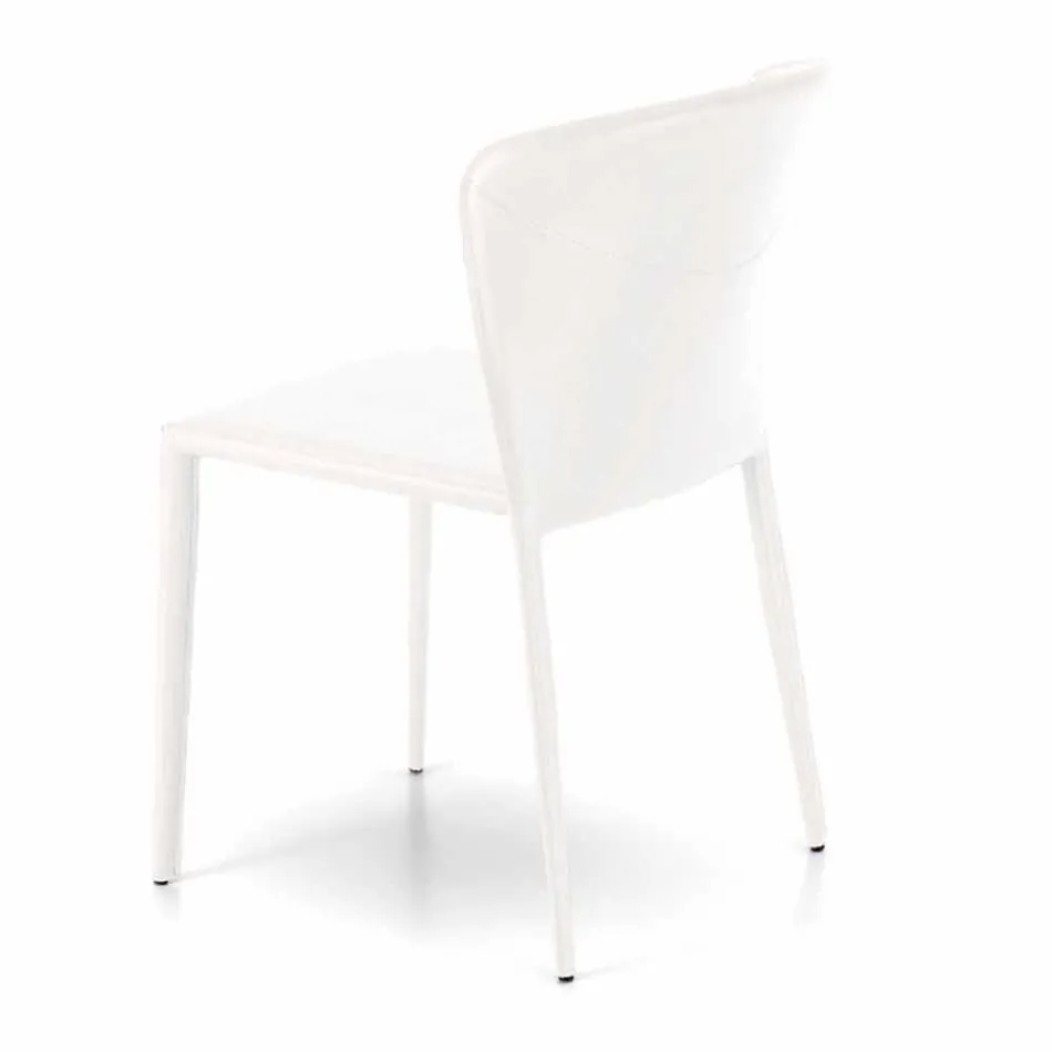 Silla de estar moderna cubierta en imitación de cuero, Accadia, 4 piezas viadurini