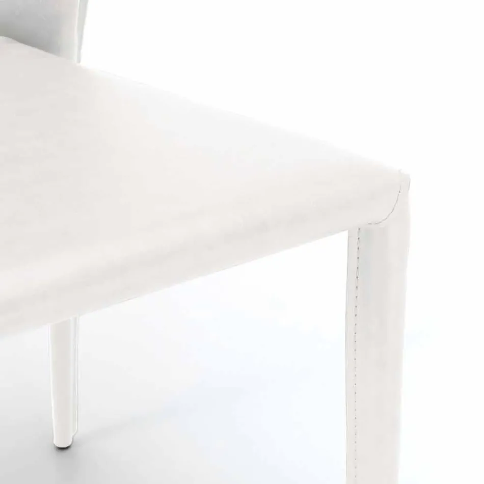 Silla de estar moderna cubierta en imitación de cuero, Accadia, 4 piezas viadurini