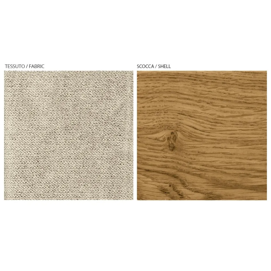 Silla de salón moderna en diferentes tejidos con carcasa de madera - Wolter viadurini