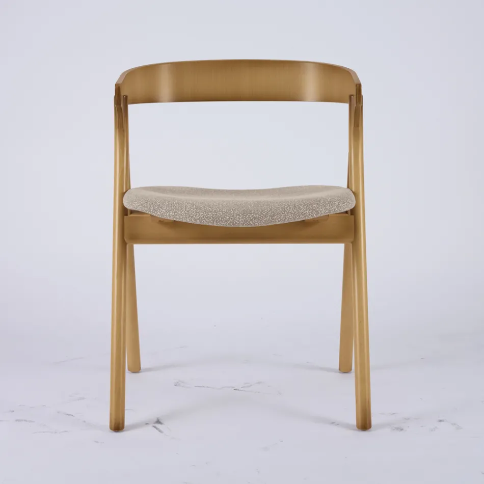Silla de salón moderna en diferentes tejidos con carcasa de madera - Wolter viadurini