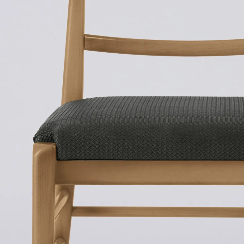 Silla de salón moderna en tela y madera maciza Made in Italy - Wilma viadurini