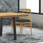 Silla de salón moderna en tela y madera maciza Made in Italy - Wilma viadurini
