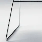 Silla de acero moderna con asiento de cuero de lujo Made in Italy - Beniamino viadurini