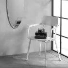 Silla moderna de madera con estructura de metal pintado, 4 piezas - Habibi viadurini