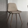 Silla moderna de metal y tela antimanchas en gris paloma o antracita - Canova