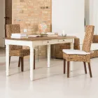 Silla de exterior en tejido de plátano con cojín de asiento - Safari viadurini