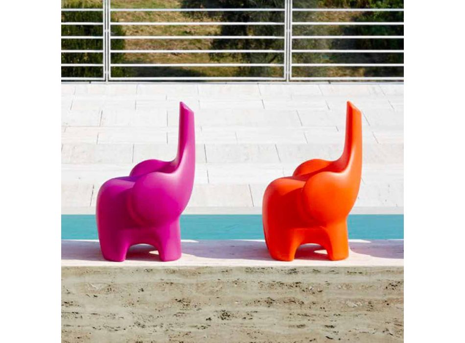 Silla elefante de diseño moderno para niños, 4 piezas de colores - Tino by Myyour viadurini