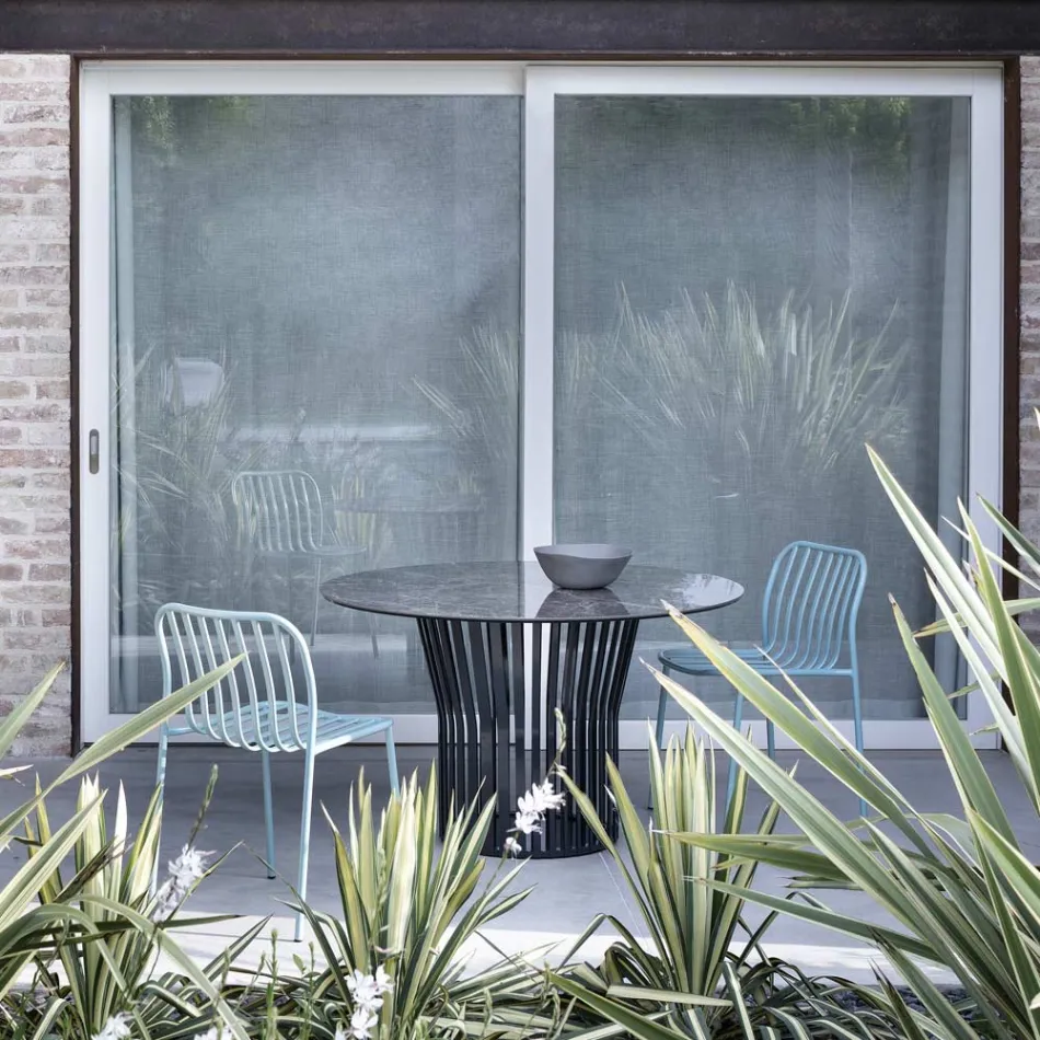 Silla Apilable de Metal para Exterior Made in Italy 2 Piezas - Simply viadurini