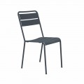 Silla para exteriores apilable con revestimiento en polvo Made in Italy, 4 piezas - Amina