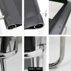 Silla para sala de conferencias o reuniones en cuero negro y metal – Cirillo1/2 viadurini