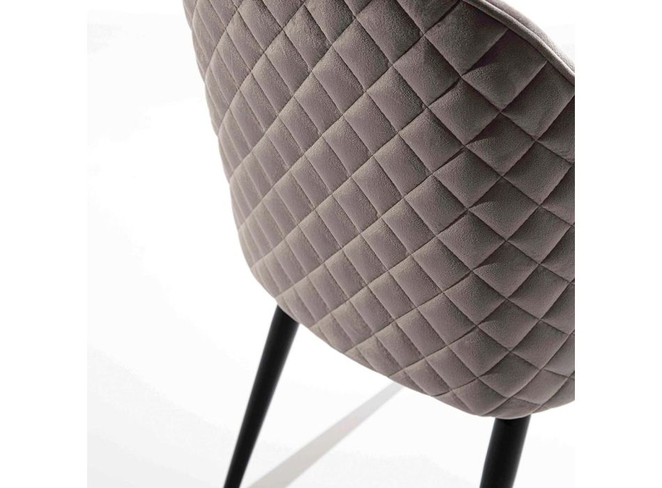 Silla de comedor con asiento tapizado en terciopelo o ecopiel - Alida viadurini