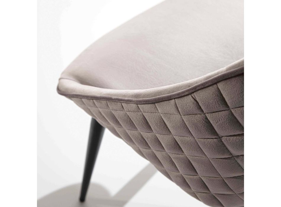 Silla de comedor con asiento tapizado en terciopelo o ecopiel - Alida viadurini