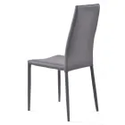 Silla de comedor apilable de cuero sintético de 4 piezas - Siberia viadurini