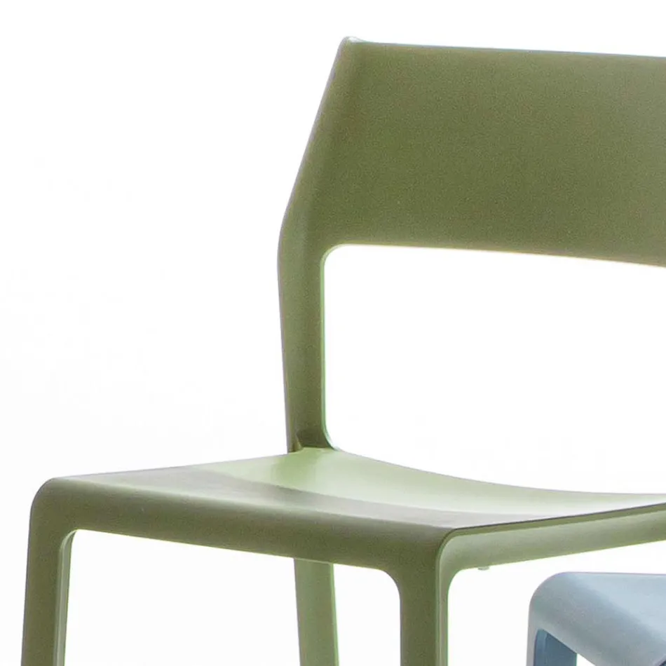 Silla de comedor apilable en polipropileno coloreado, 4 piezas - Abelia viadurini