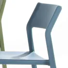 Silla de comedor apilable en polipropileno coloreado, 4 piezas - Abelia viadurini