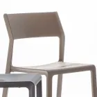 Silla de comedor apilable en polipropileno coloreado, 4 piezas - Abelia viadurini