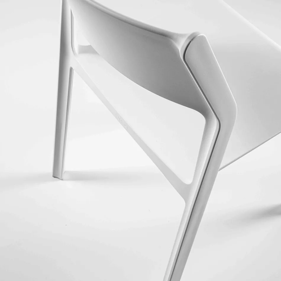 Silla de comedor apilable en polipropileno coloreado, 4 piezas - Abelia viadurini