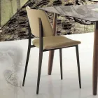 Silla de comedor en Ecopiel y metal Made in Italy, 2 piezas - Selenio viadurini
