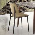 Silla de comedor en Ecopiel y metal Made in Italy, 2 piezas - Selenio