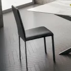 Silla de comedor de piel sintética Made in Italy, 2 piezas - Mawi viadurini