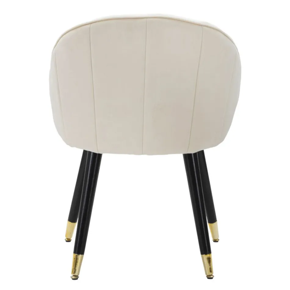 Silla de comedor en madera con asiento tapizado en tela - Latina viadurini