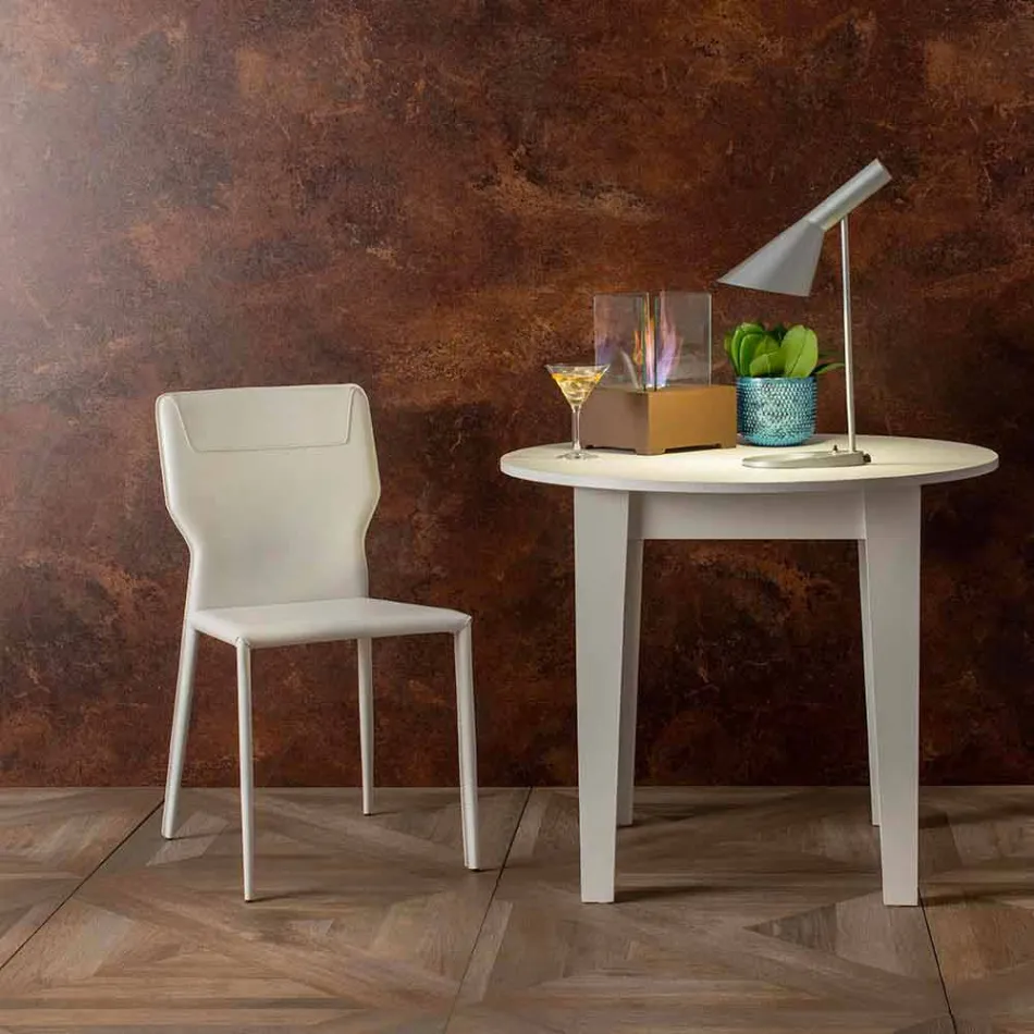 Silla de comedor de metal tapizada en polipiel, 4 piezas - Titty viadurini