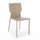 Silla de comedor de metal tapizada en polipiel, 4 piezas - Titty viadurini