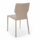 Silla de comedor de metal tapizada en polipiel, 4 piezas - Titty viadurini
