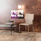 Silla de comedor de metal tapizada en polipiel, 4 piezas - Titty viadurini