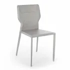 Silla de comedor de metal tapizada en polipiel, 4 piezas - Titty viadurini