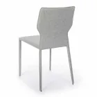 Silla de comedor de metal tapizada en polipiel, 4 piezas - Titty viadurini