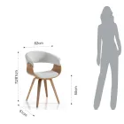 Silla de comedor en cuero sintético y contrachapado - Nubea viadurini