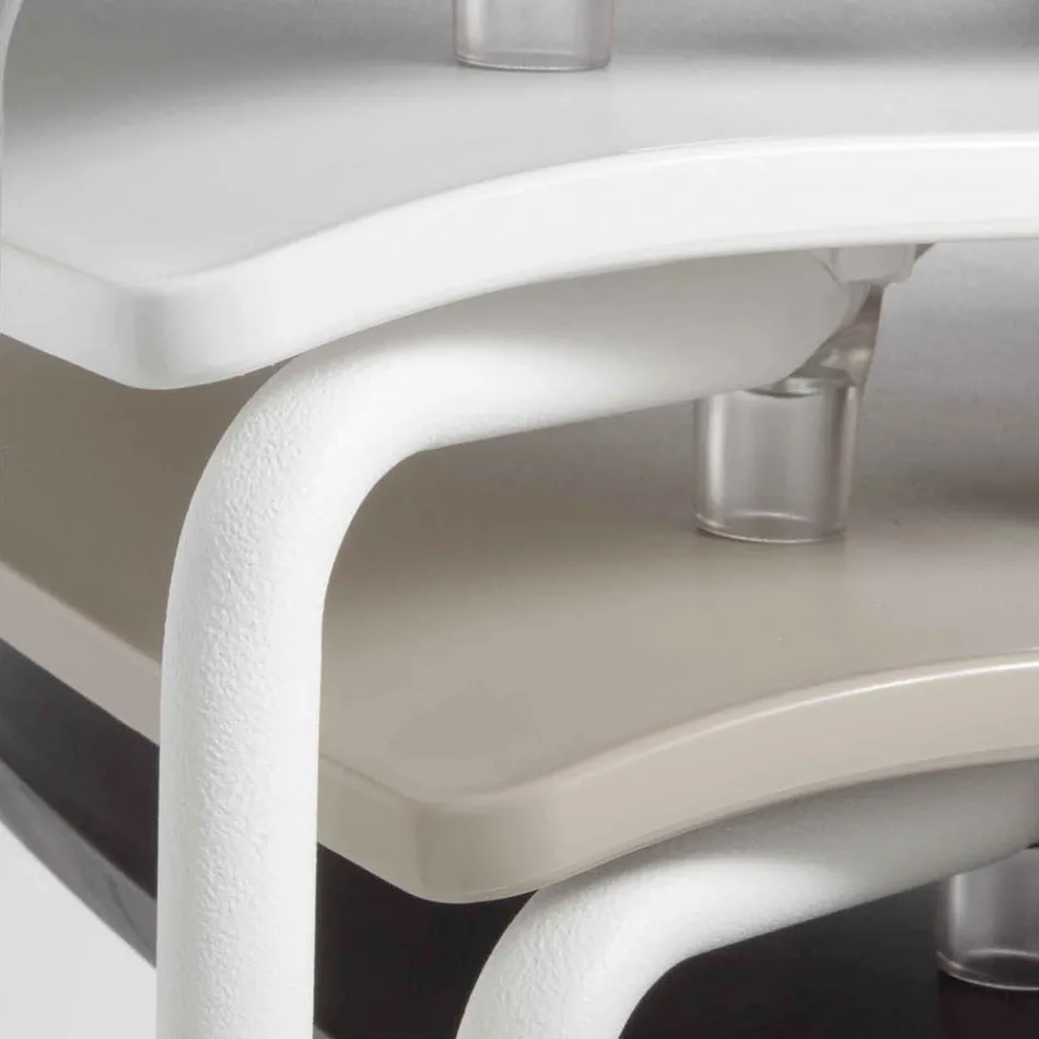 Silla de comedor de polipropileno con base de metal, 4 piezas - Alina viadurini