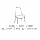 Silla de comedor de tela con base de madera Made in Italy - Coco viadurini