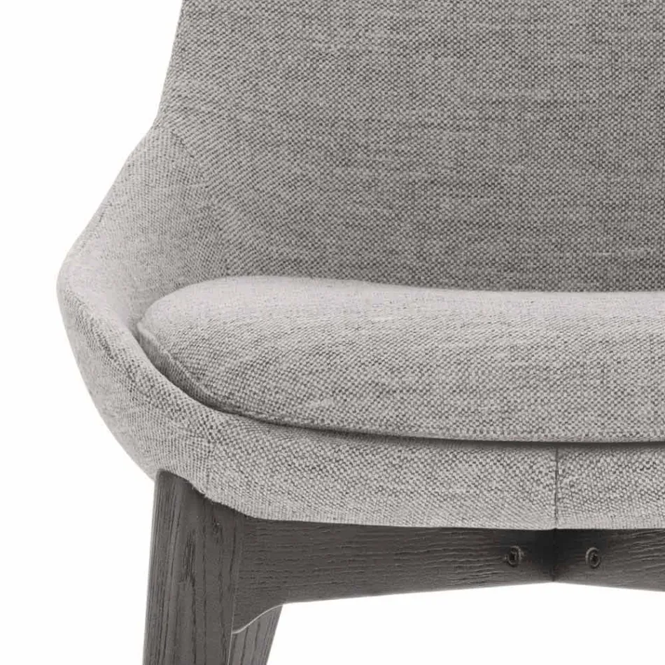 Silla de comedor de tela con base de madera Made in Italy - Coco viadurini