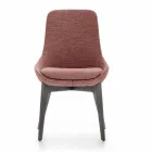 Silla de comedor de tela con base de madera Made in Italy - Coco viadurini