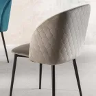 Silla de comedor de terciopelo con patas de metal negro, 4 piezas - Hanna viadurini