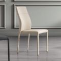 Silla moderna en ecopiel para comedor hecha en Italia, Luigina