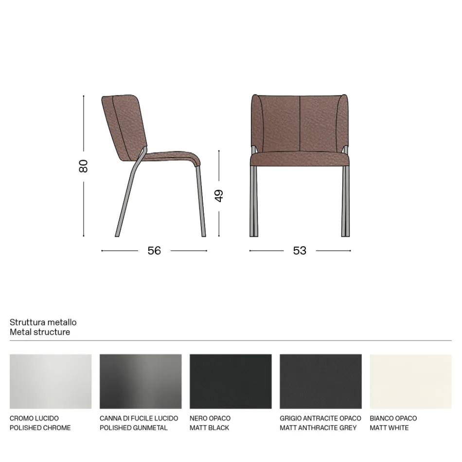 Silla de comedor tapizada en ecopiel Made in Italy - Giulia viadurini