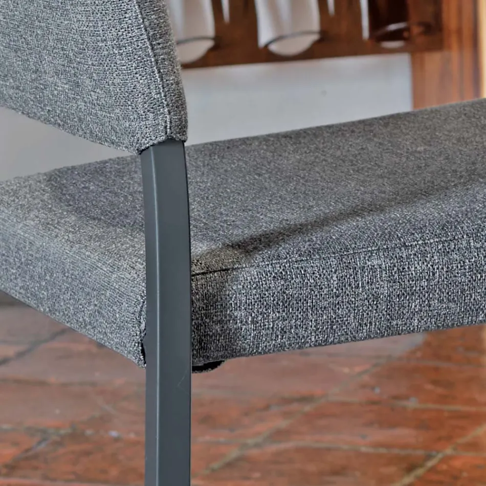 Silla de Comedor con Funda Desenfundable Tapizada en Tela Made in Italy - Toyko viadurini