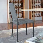 Silla de Comedor con Funda Desenfundable Tapizada en Tela Made in Italy - Toyko viadurini