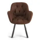 Silla de Comedor en Ecopiel Estructura Metálica 2 Piezas – Delpiero viadurini