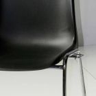 Silla para sala de reuniones o moderna sala de conferencias en metal y ABS negro - Zetica viadurini