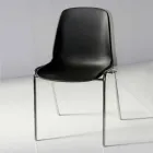 Silla para sala de reuniones o moderna sala de conferencias en metal y ABS negro - Zetica viadurini
