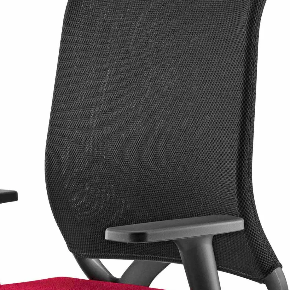 Silla de oficina giratoria de diseño ergonómico con reposabrazos y ruedas - Meliva viadurini