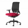 Silla de oficina giratoria de diseño ergonómico con reposabrazos y ruedas - Meliva